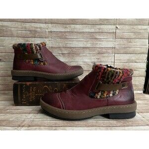 Reiker Felicitas Size 40 / US 8.5-9 Leather Womens Yarn Accents Side Zip Chelsea